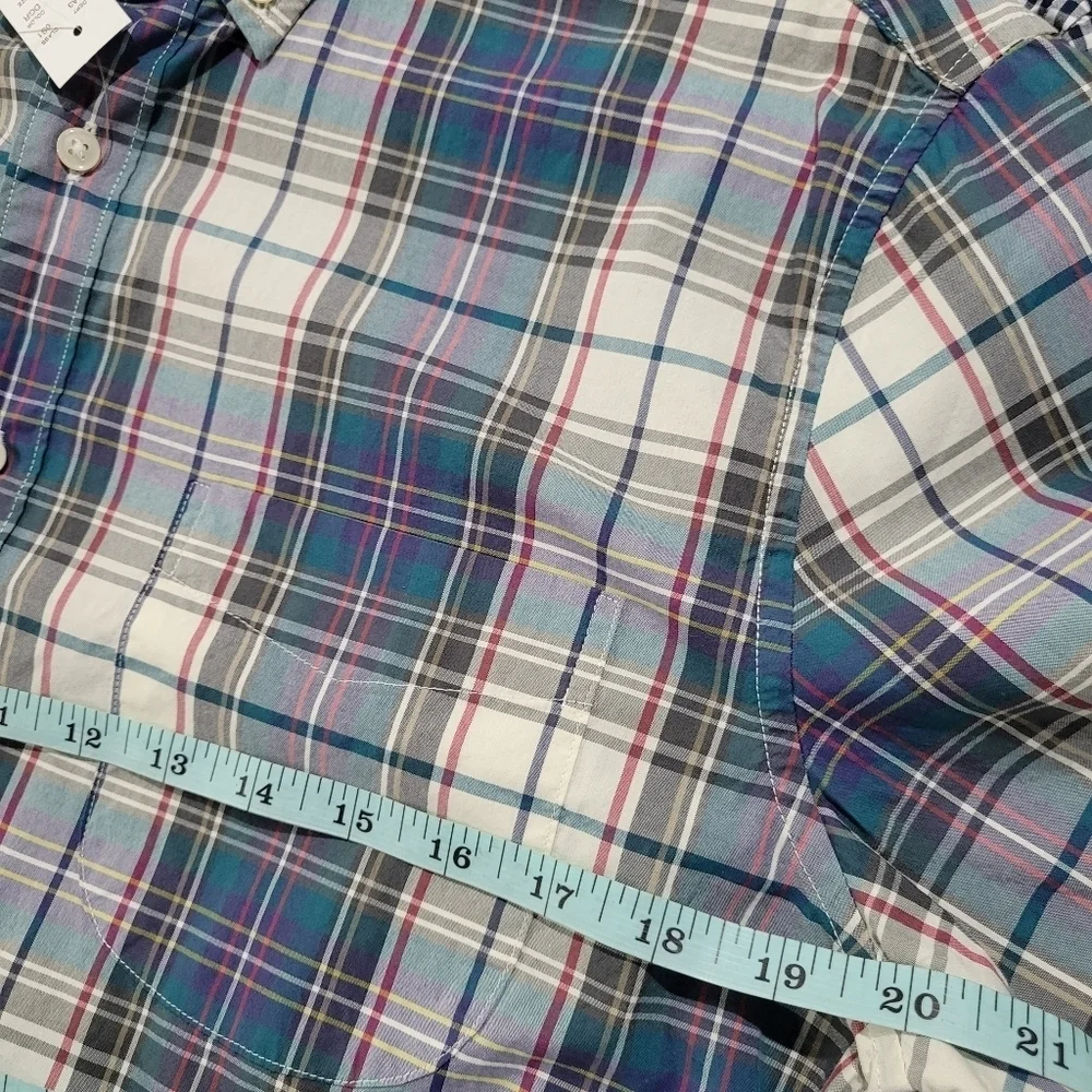 J. Crew Secret Wash Cotton Poplin Short Sleeve Shirt 100% Cotton